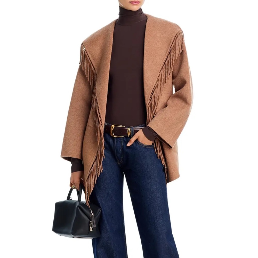 SIMKHAI Rowen Fringe Belted Wool Jacket - Picture 9 of 16